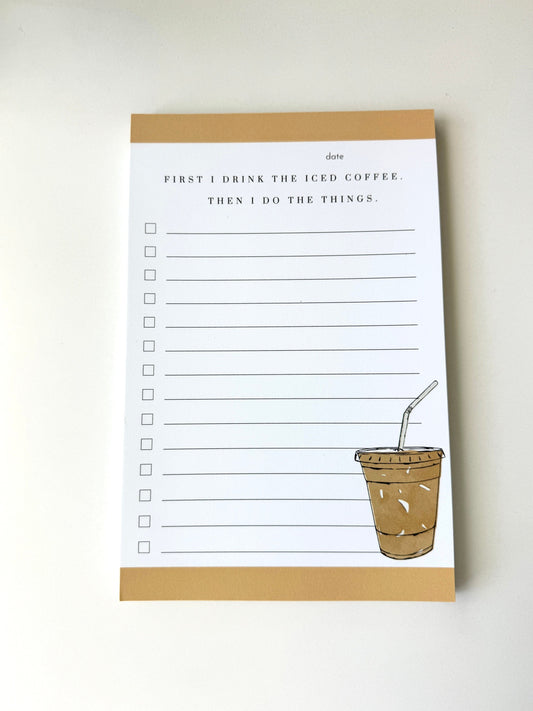 Iced Coffee Gifts Note Pads, Funny Notepad Gift for Her, Coffee Person Gifts, To-do Lists, Modern Notepad For Mom, Trendy Gifts Stationery