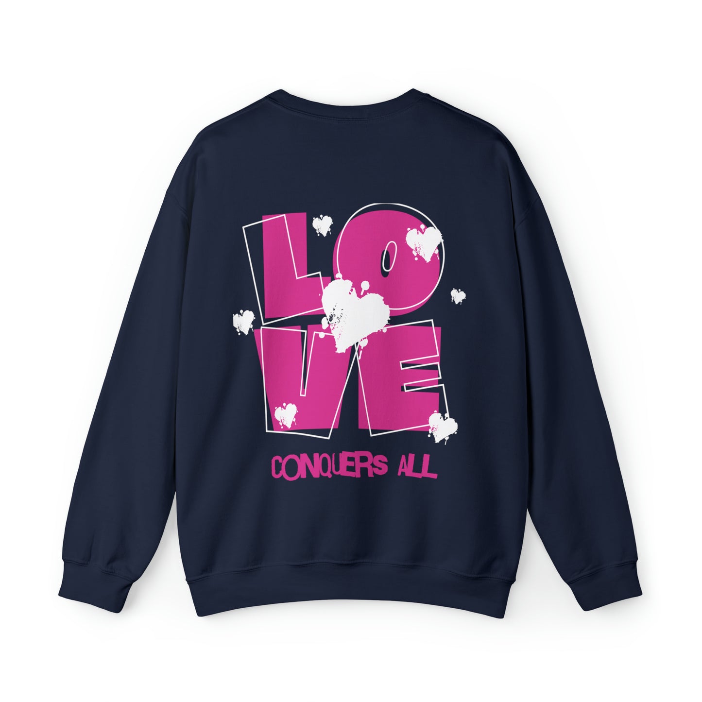 Love Conquers All Sweatshirt, Love Sweatshirt, Couples Crewneck Oversized Sweatshirt, VSCO Trendy Aesthetic, College University Crewneck,