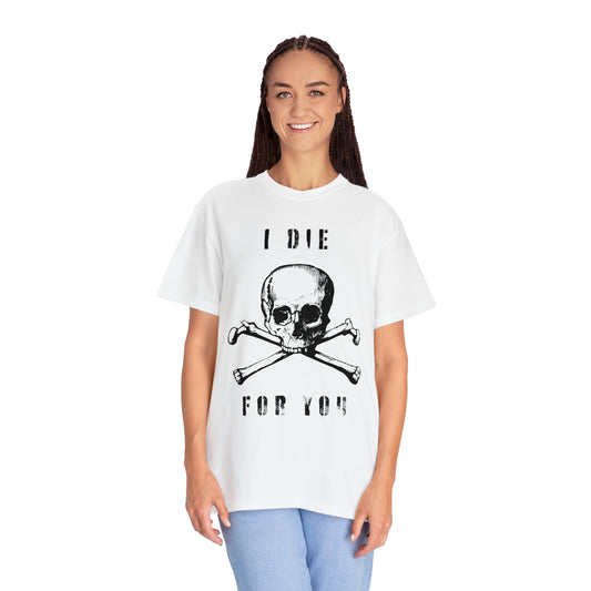 Comfort Colors Skull and Bones Halloween Shirt, Oversized TShirt, Trendy Halloween Shirts