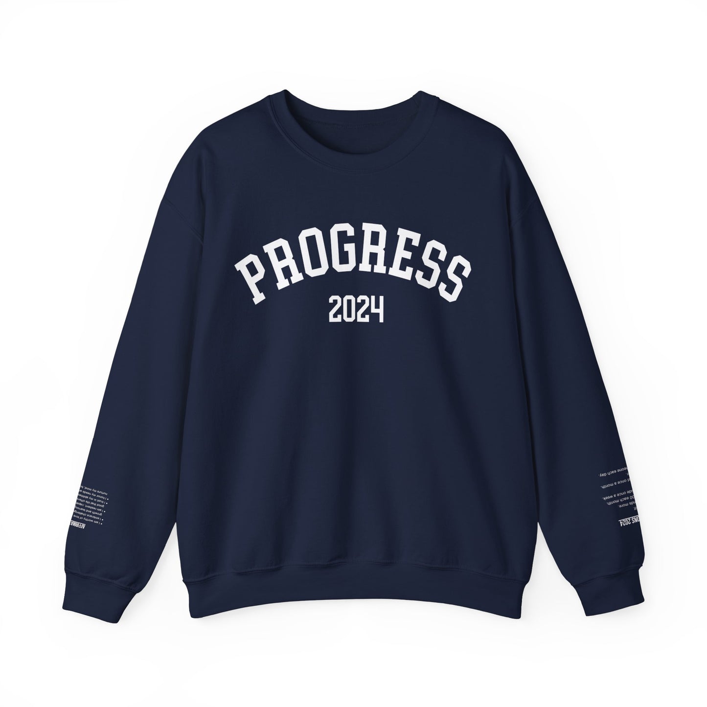 Self-Care New Year's Sweatshirt, Custom Affirmations & Resolutions, Motivational 2024 Work in Progress, Aesthetic College Gift for Friend