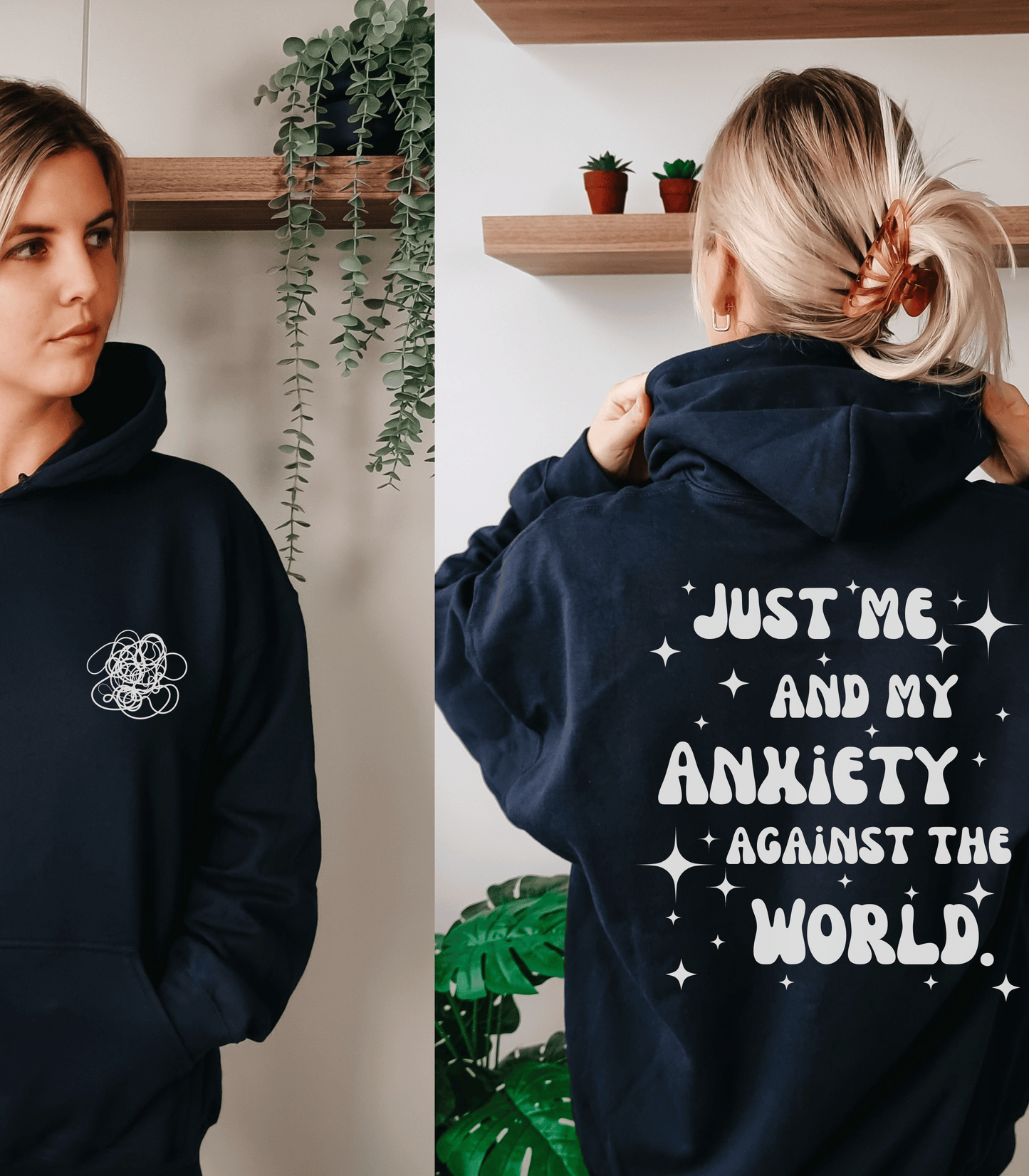 Me and My Anxiety Hoodie, Mental Health Sweatshirt, Self-Care Gift for Friend, VSCO Aesthetic Trendy Oversized, Therapist Shirt, Tik Tok