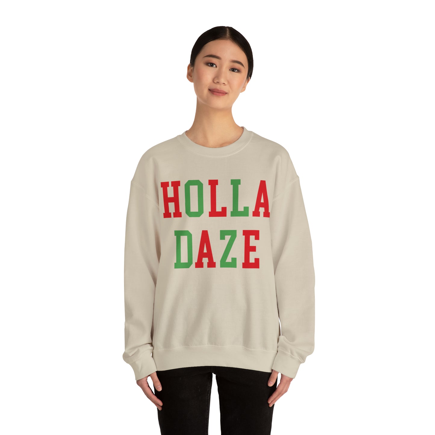 Holla Daze Crewneck Sweatshirt, Merry Christmas Sweatshirt, Holiday Crewneck Sweatshirts