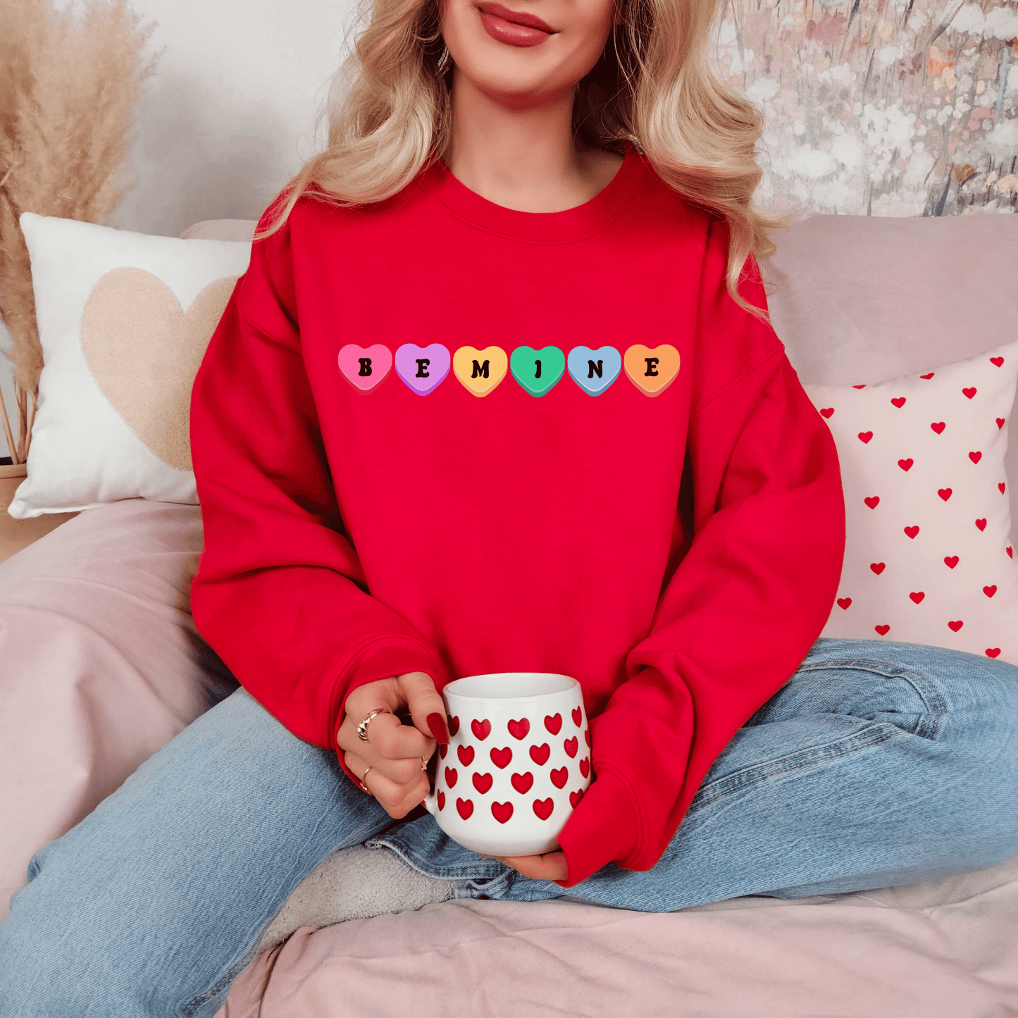 Be Mine Valentine Sweatshirt, Matching Valentine's Sweatshirt, Gift for Friend, Valentine Sweatshirt, Aesthetic VSCO Conversation Hearts Tee