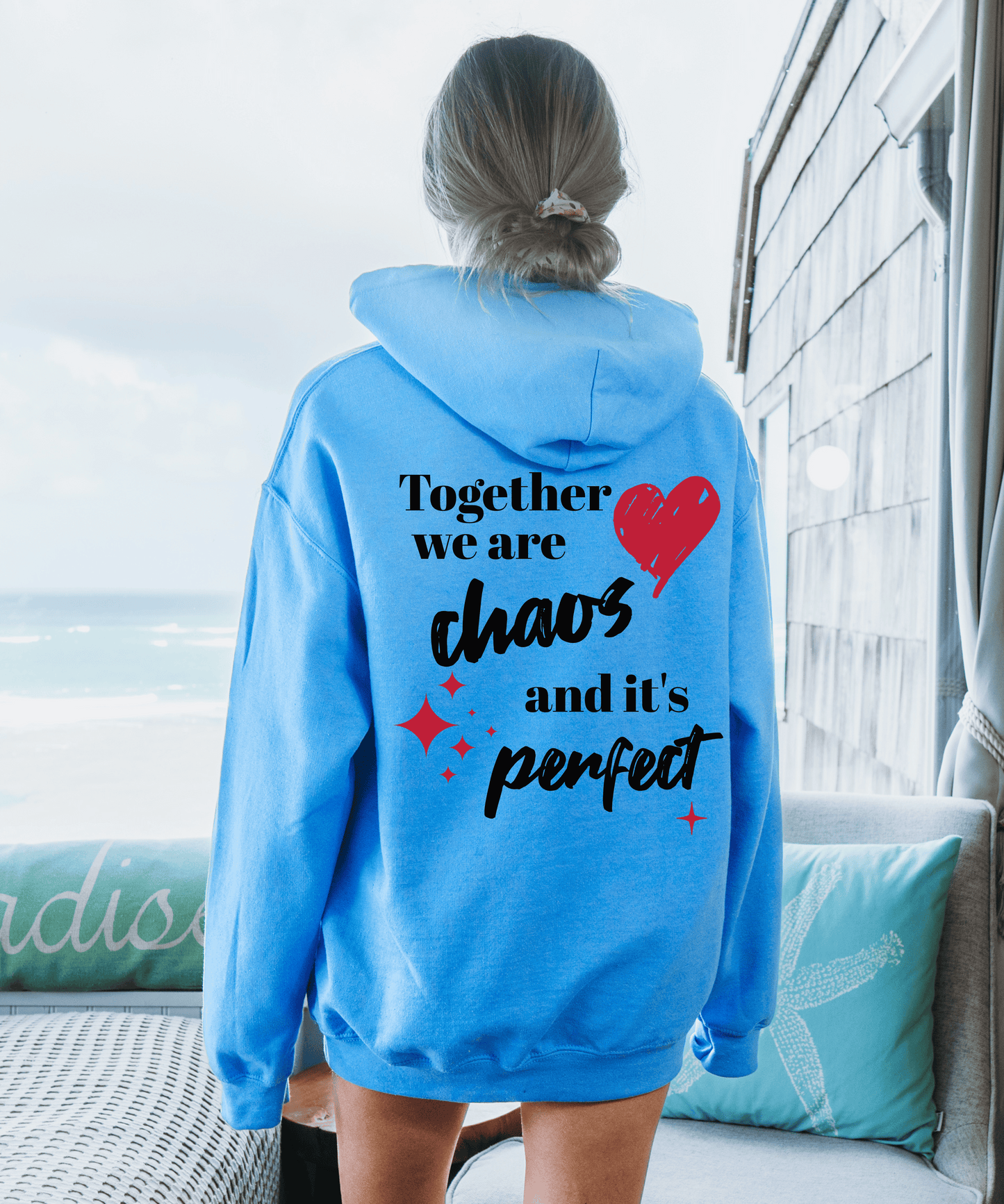 Together We Are Chaos Hoodie, Aesthetic Hoodies, Trendy Oversized Sweatshirts, Quote Sweatshirt