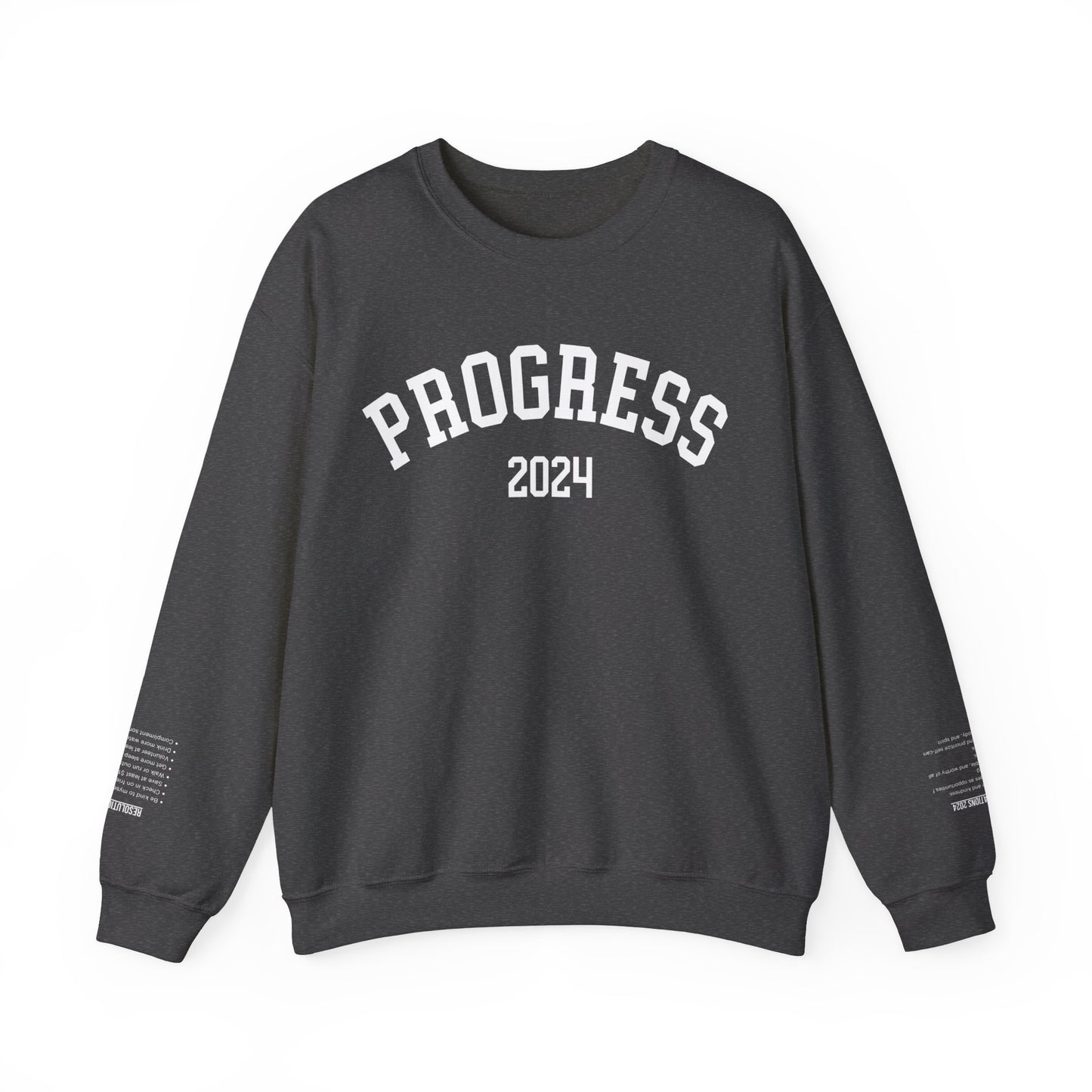 Self-Care New Year's Sweatshirt, Custom Affirmations & Resolutions, Motivational 2024 Work in Progress, Aesthetic College Gift for Friend