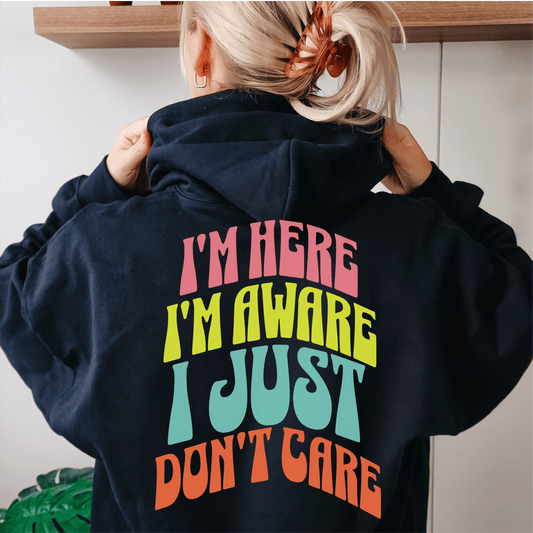 I Just don't Care Hoodie, Mental Health Sweatshirt, Self-Care Gift for Friend, VSCO Aesthetic Trendy Oversized, Therapist Shirt, Tik Tok