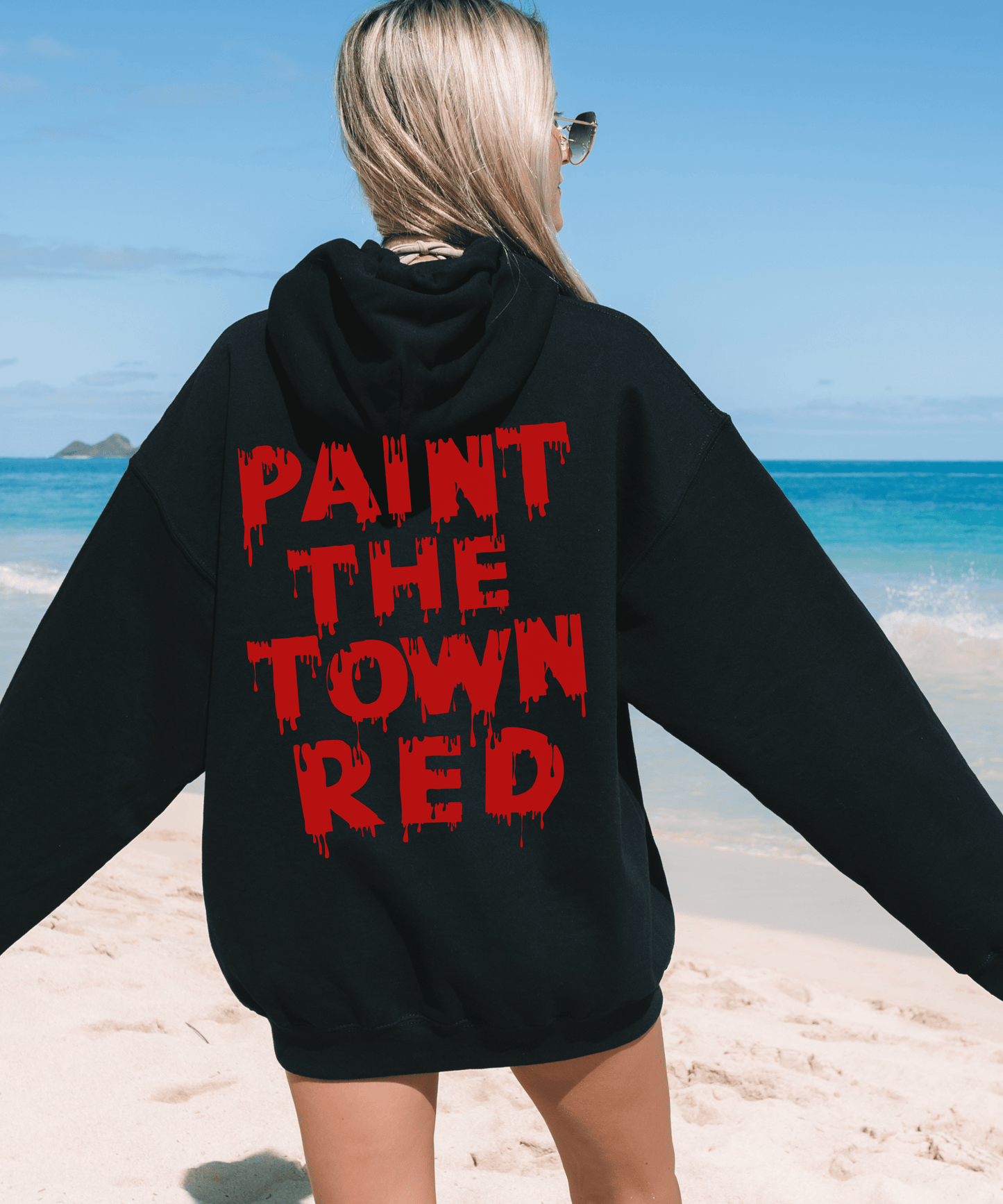 Paint The Town Red Hoodie, Trendy Sweatshirt, Oversized Hoodie, Aesthetic Hoodie