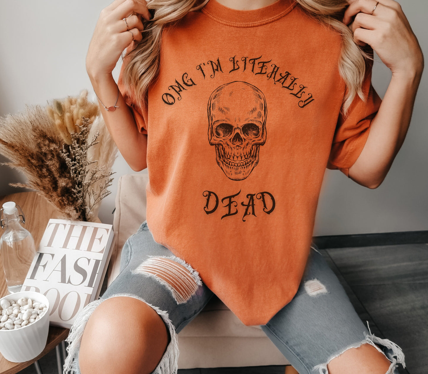 Comfort Colors Halloween Shirt Skeleton Hand Spooky Vibes Fall Tshirt Halloween Crewneck Happy Halloween Spooky Season Gifted T Shirt Tee