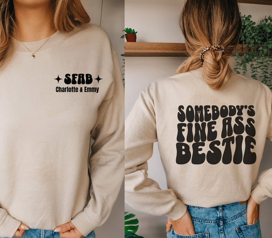 Best Friend Gifts Custom Best Friend Gift Besti Sweathirts with Names Best Friend Birthday Gifts Bestie Gifted Bestie Best Friends Shirts