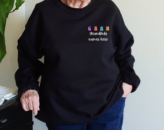 Custom Grandma Gift Sweatshirt Grandparent Gifted For Grandma Personal Grandma Gift Kids Names Personal Grandma Custom Grandma Shirt Gifted