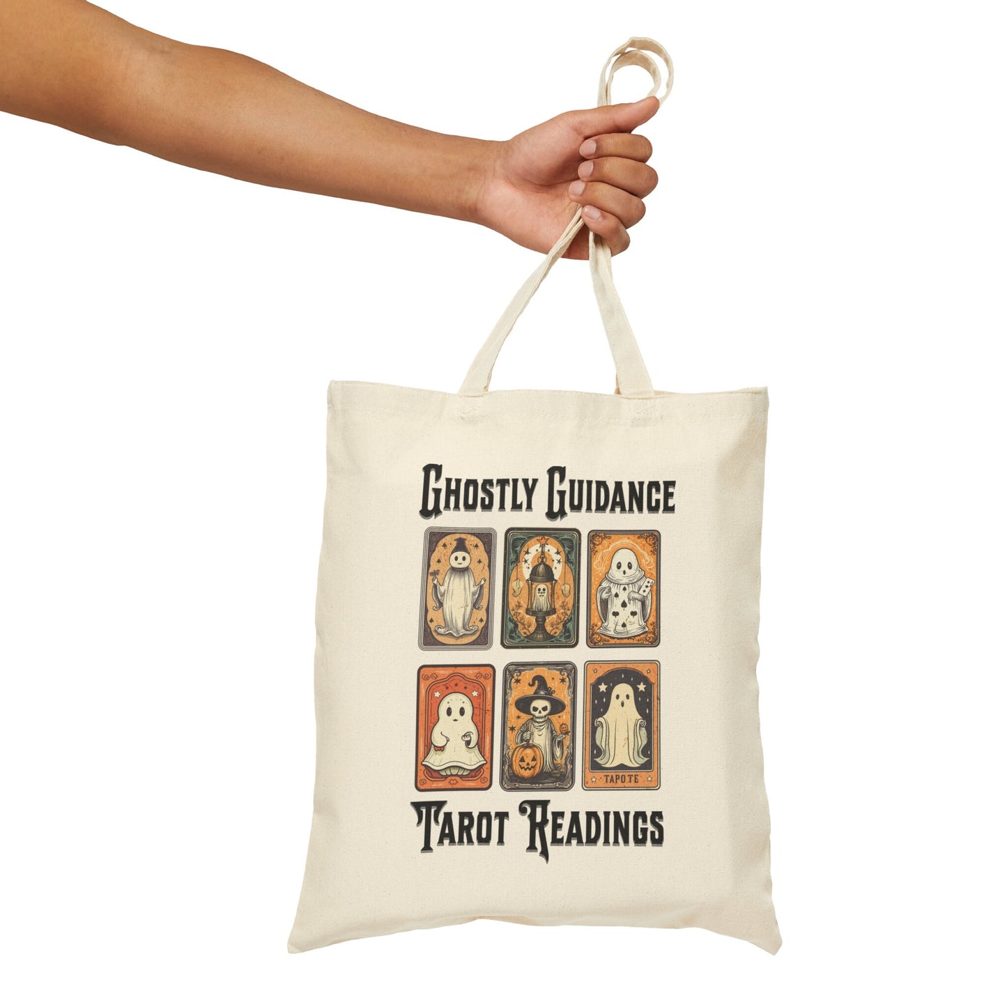 Retro Halloween Tote Bag Tarot Card Tote Bag Bagged Tote GhostFace Spooky Season Ghost Tarot Giftful Tote Bag Giftul ToteBag Gifted Tote