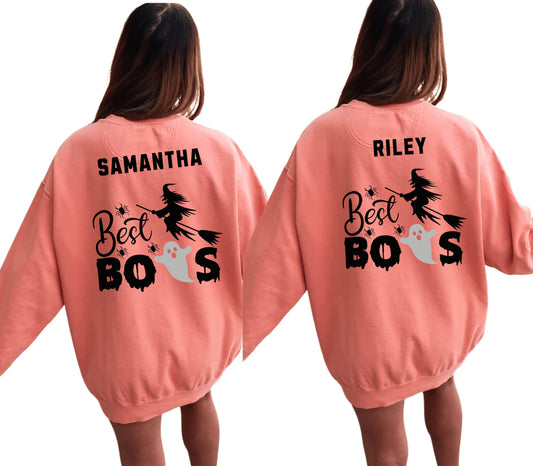 Custom Best Friends Matching Halloween Sweatshirt Halloween Shirts ComfortColors Shirt Halloween Custom Best Friend Gifts For Bestie