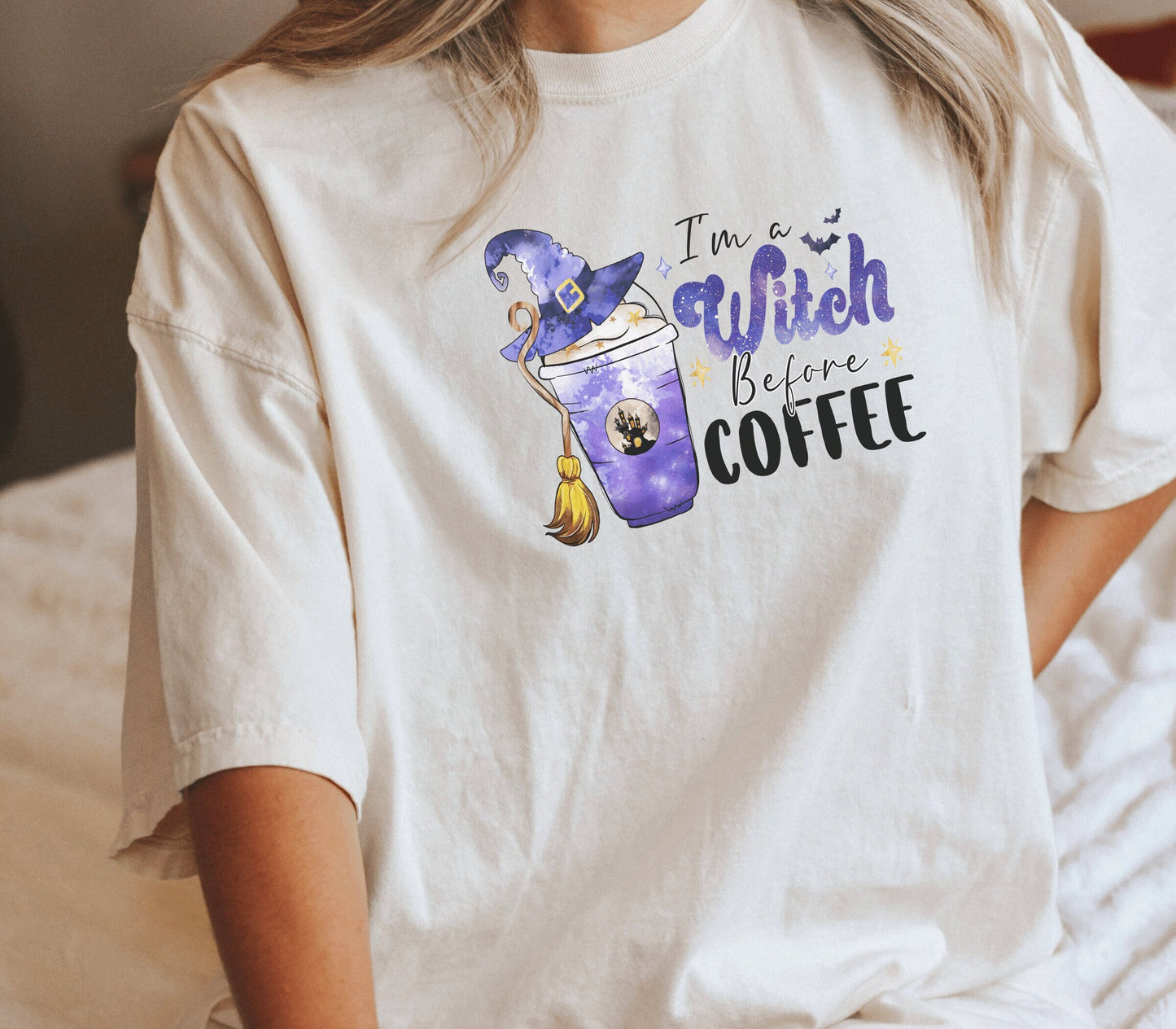 Witchy Halloween ComfortColor Coffee Lover Halloween Shirt Mom Coffee Shirt Coffee Halloween Gift Coffee Drink Shirt Halloween Fall Shirt