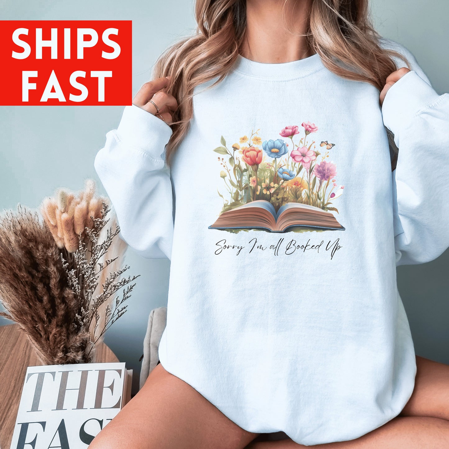 Book People Wildflower Sweatshirt Gift Book Person Aesthetics Lover Sweatshirt Bookish Crewneck Bookworm Gifts for Books Lovers  Flowers