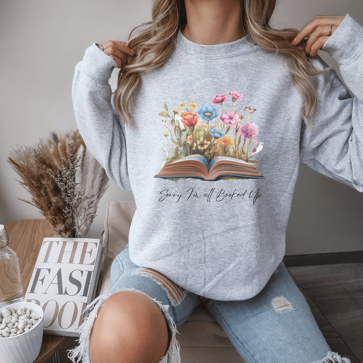 Book People Wildflower Sweatshirt Gift Book Person Aesthetics Lover Sweatshirt Bookish Crewneck Bookworm Gifts for Books Lovers  Flowers