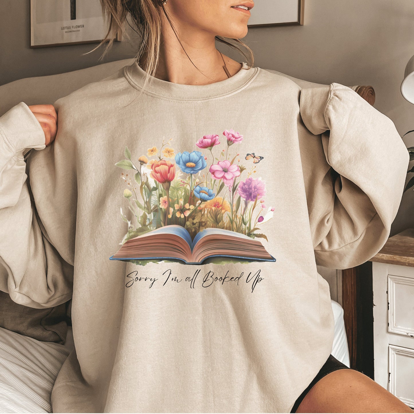 Book People Wildflower Sweatshirt Gift Book Person Aesthetics Lover Sweatshirt Bookish Crewneck Bookworm Gifts for Books Lovers  Flowers