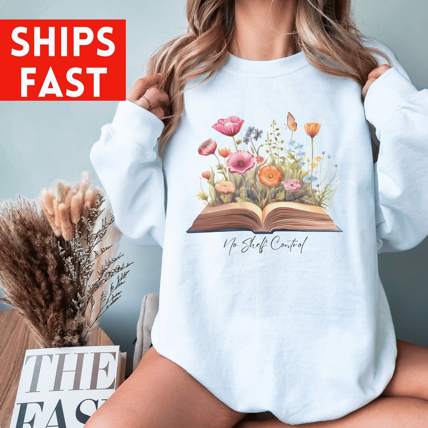 Book People Wildflower Sweatshirt Gift Book Person Aesthetic Bookly Lover Sweatshirt Bookish Crewneck Bookworm Gifts for Books Lovers Flower