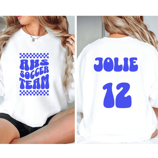 Custom School Team Sweatshirts Numbers Mom Sport Sweatshirt Custom Sport Numbers Team Numbers School Crewneck Sport Mom Sweatshirt Team Tee