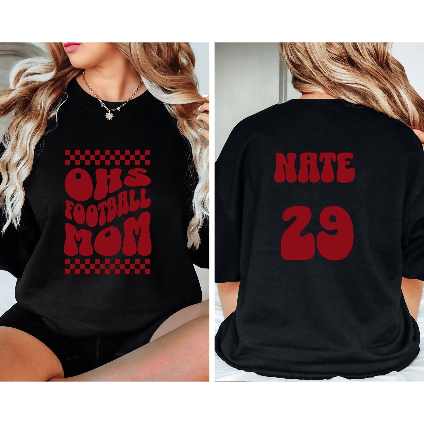 Custom School Team Sweatshirts Numbers Mom Sport Sweatshirt Custom Sport Numbers Team Numbers School Crewneck Sport Mom Sweatshirt Team Tee