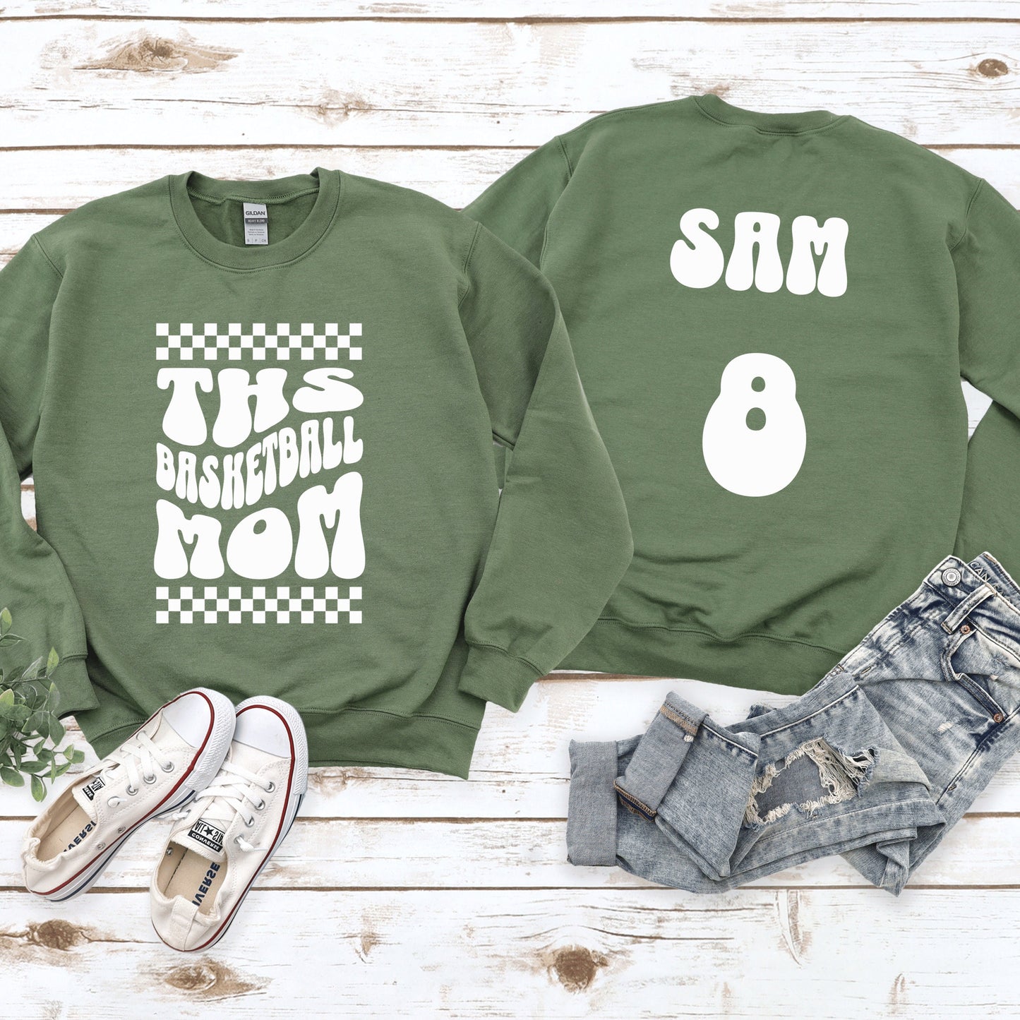 Custom School Team Sweatshirts Numbers Mom Sport Sweatshirt Custom Sport Numbers Team Numbers School Crewneck Sport Mom Sweatshirt Team Tee