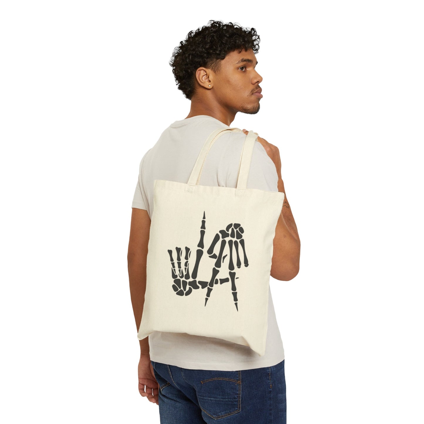 Halloween Skeleton Totebag Large Skeleton Tote Bag Cu-tee Los Angeles Halloween Tote Seasonal Vibes Spooky Season Vibes Skeleton