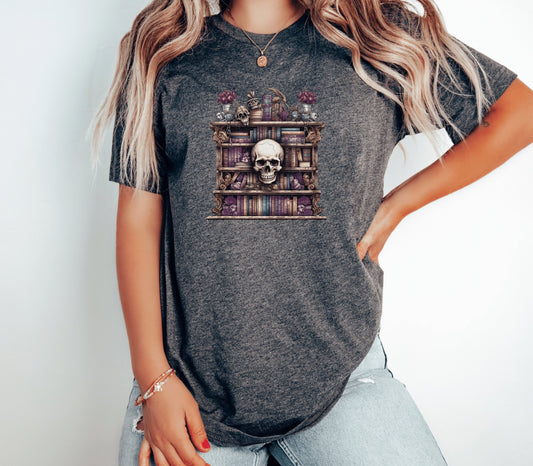 Booklovers Dark Academia Skull Shirt Bookish Halloween Shirt Whimsi Goth Gift Whimsigoth Clothing Goth Goths Gothic Goth Clothes For Goths