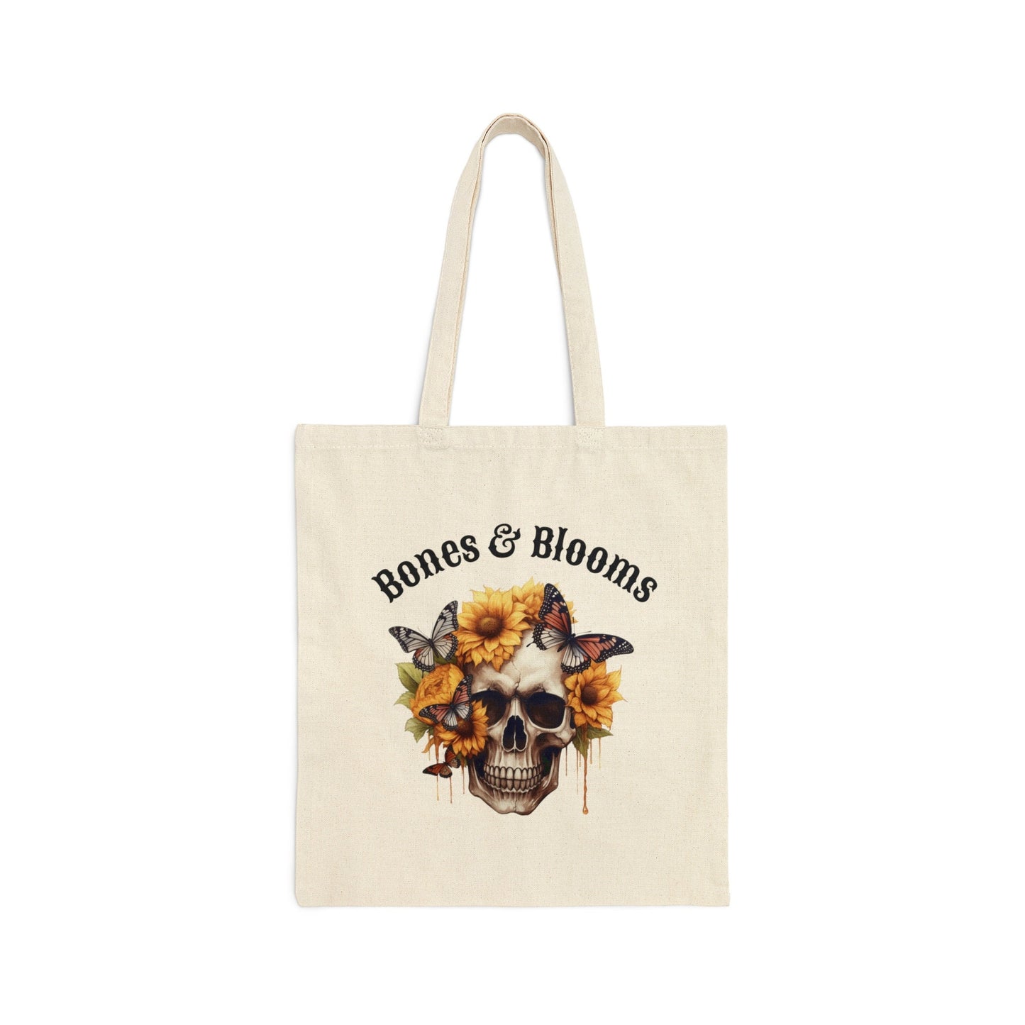 Halloween Sunflower and Skull Tote Bag Sunflower Totebag Halloween Tote Bagged Skull Totebag Sunflower Artful Sunflower Gifted Tote Giftful