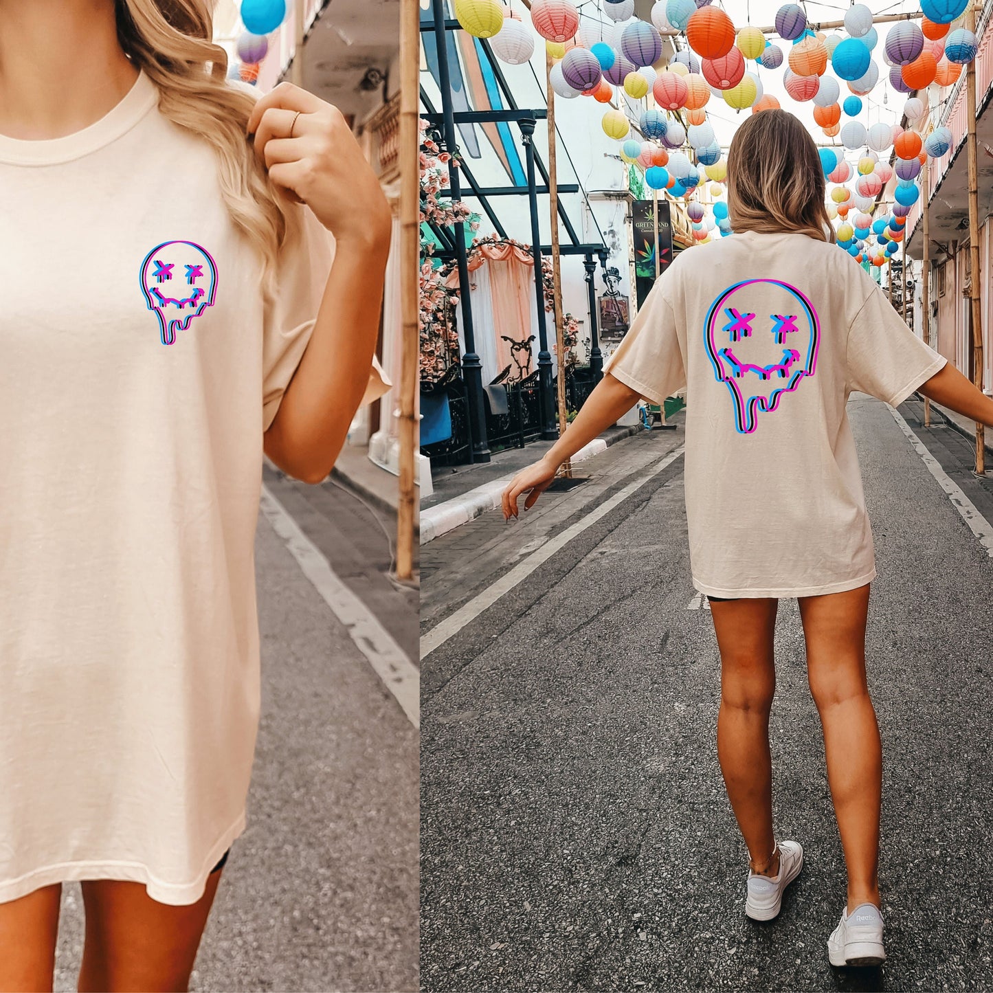 Smiley Faces Tshirt, Trendy Aesthetics Shirts, Retro Smiley Faces, Happy Smiley Faces, Oversized Tik Tok