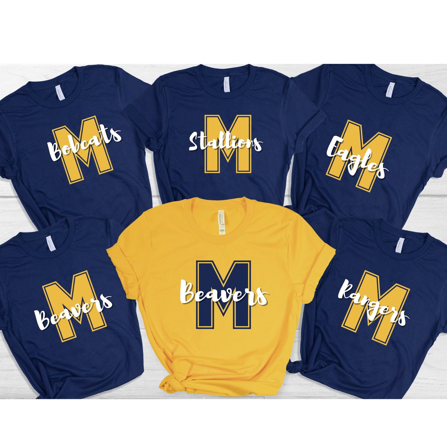 Custom School Colors Shirt Team Custom School Spirit Shirt Pride Tee School Colors School Mascots Favorite Team Shirt High School Initials