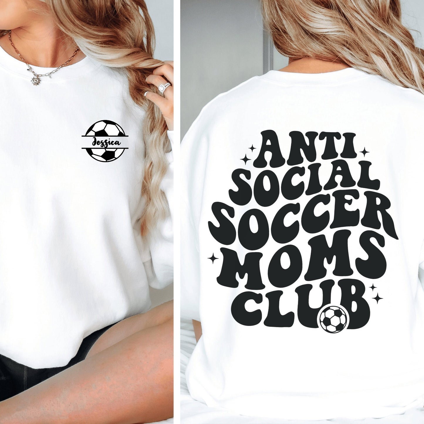 Custom Soccer Moms Shirt AntiSocial Moms Club Comfort Colors Oversize Tshirt Soccer Tee Personalized Soccer Mama Shirts Game Day Mama Gift