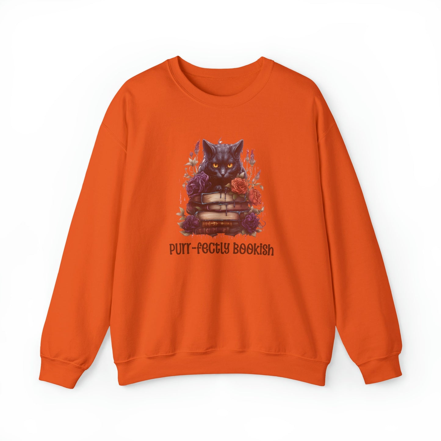 Book Lover Halloween Sweatshirt Black Cat Book Lover Crewneck Book Fully Gifted Dark Academia Kitty Sweater Bookish Aesthetic Whimsi Goth