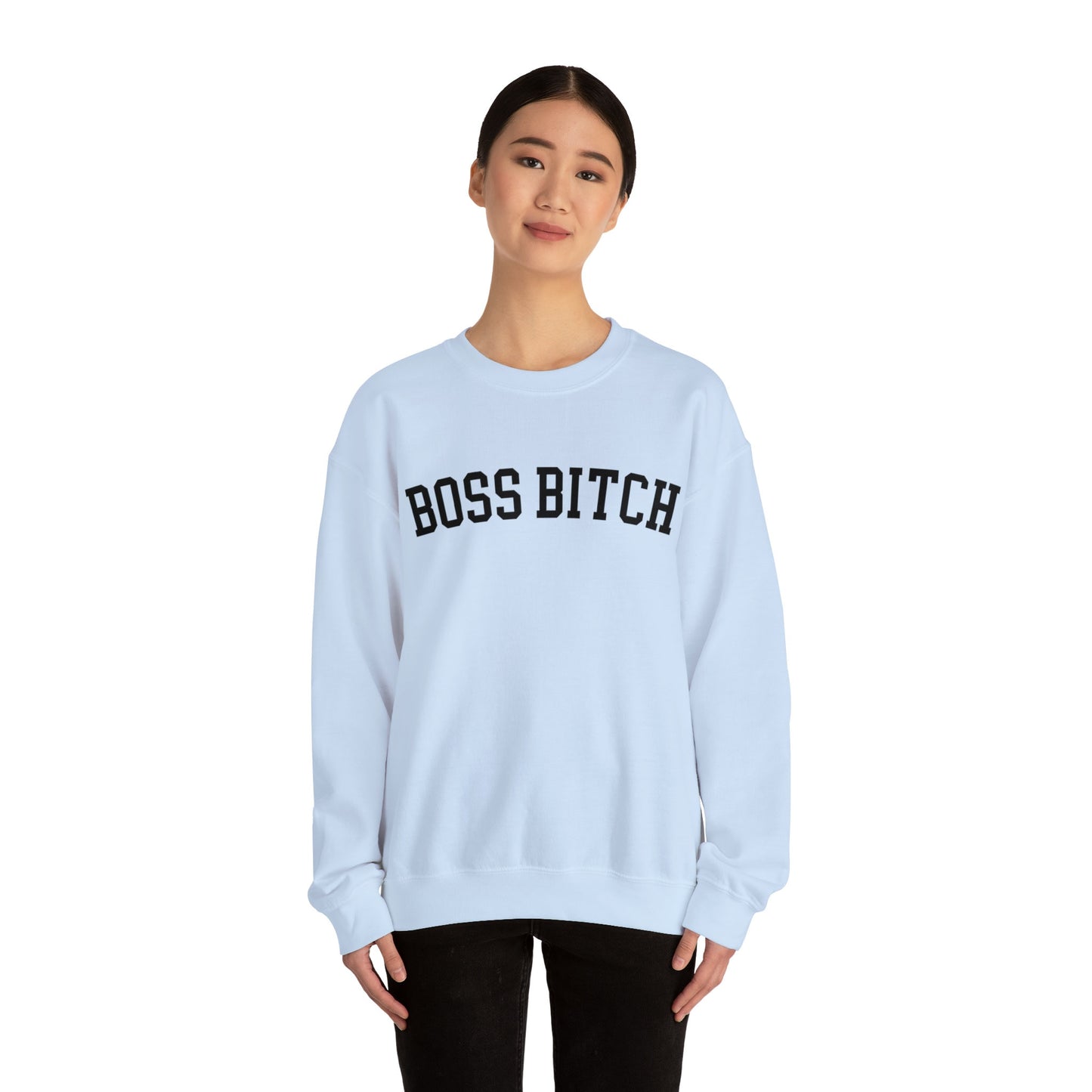 Boss Bitch Crewneck Sweatshirt, Trendy Oversized Sweatshirt, Aesthetics Sweatshirt, Mom Sweater, Letters College Varsity Gifted Pullover