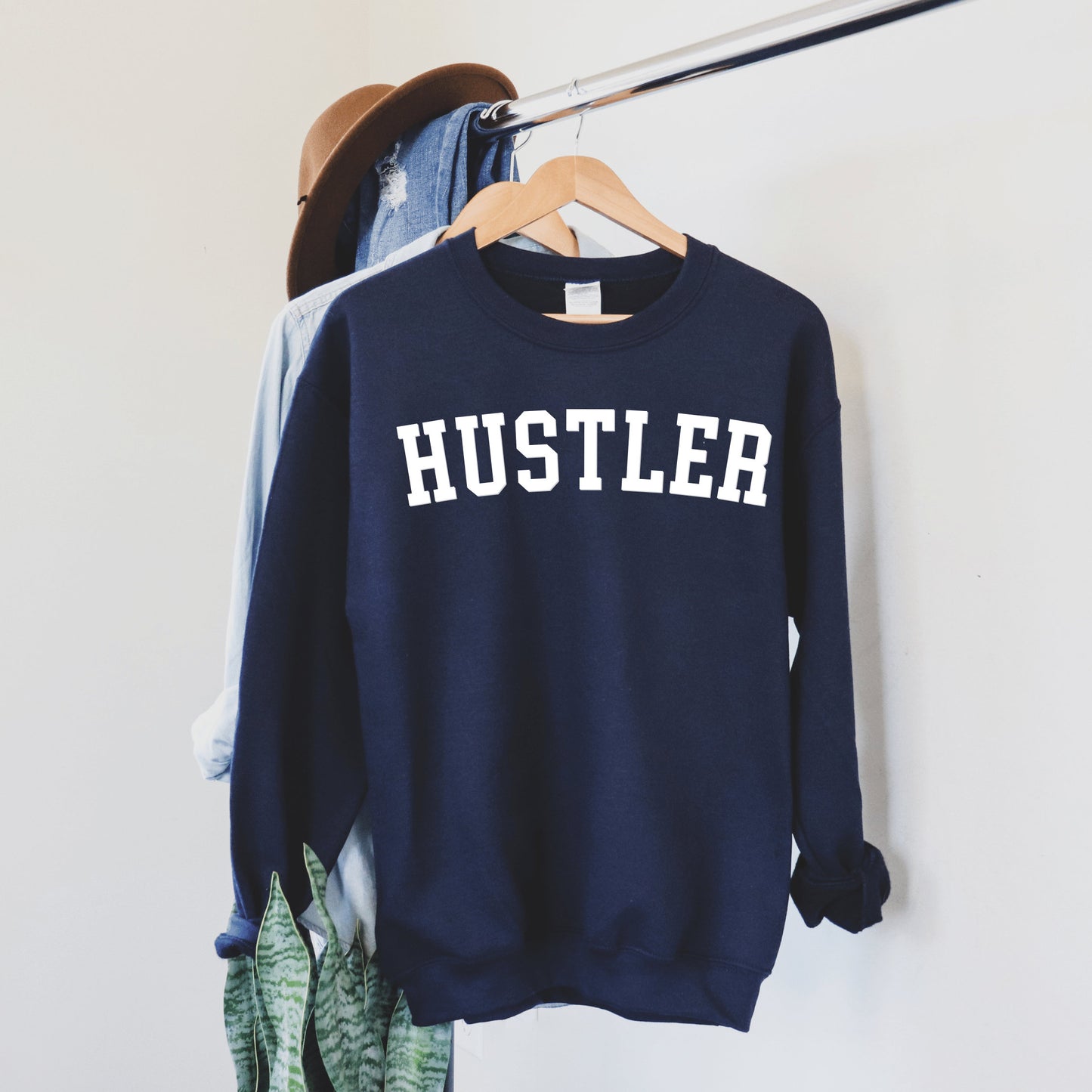 Hustler College Sweatshirt Crewneck, Trendy Oversized Sweatshirt Gifts, Aesthetics Sweatshirt Tik Tok, Mom Sweater, Varsity Letters Pullover