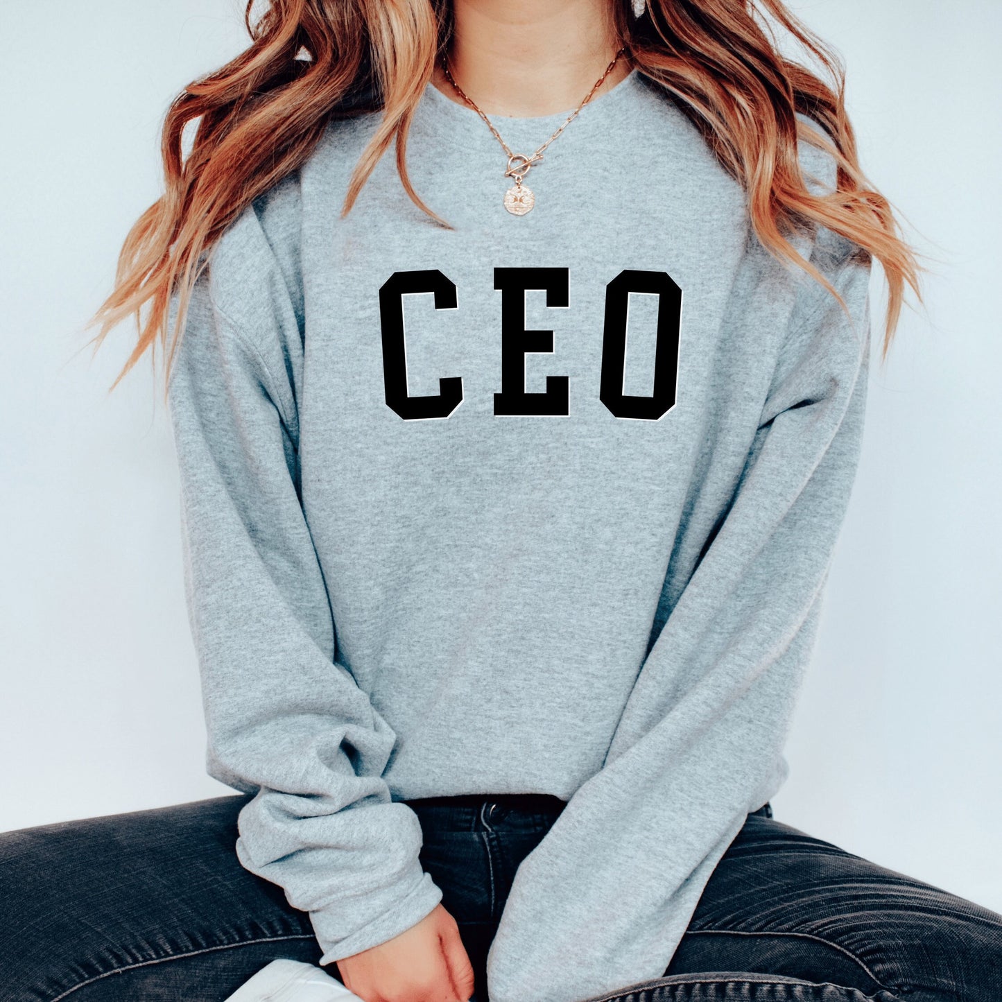 CEO Crewneck Sweatshirt, Gifted-Boss, Trendy Oversized Sweatshirt, Aesthetics Sweatshirt TikTok, Mom Sweater-Shirt, Letters College Varsity