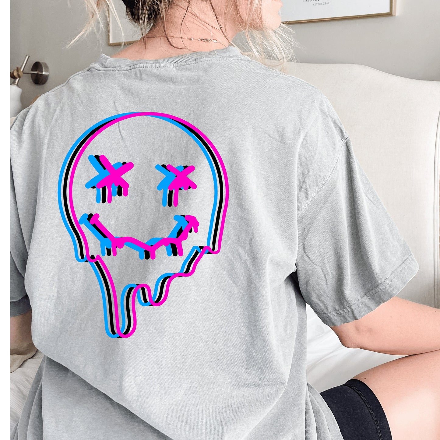 Smiley Faces Tshirt, Trendy Aesthetics Shirts, Retro Smiley Faces, Happy Smiley Faces, Oversized Tik Tok