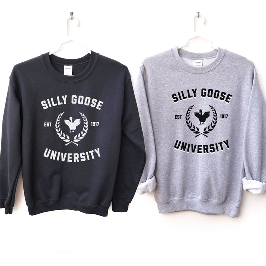 Silly Goose University Sweatshirt, Silly Goose Crewneck, Trendy Oversized Sweatshirt, Silly Goose Sweater, VSCO Sweatshirt Y2K Crewneck Gift