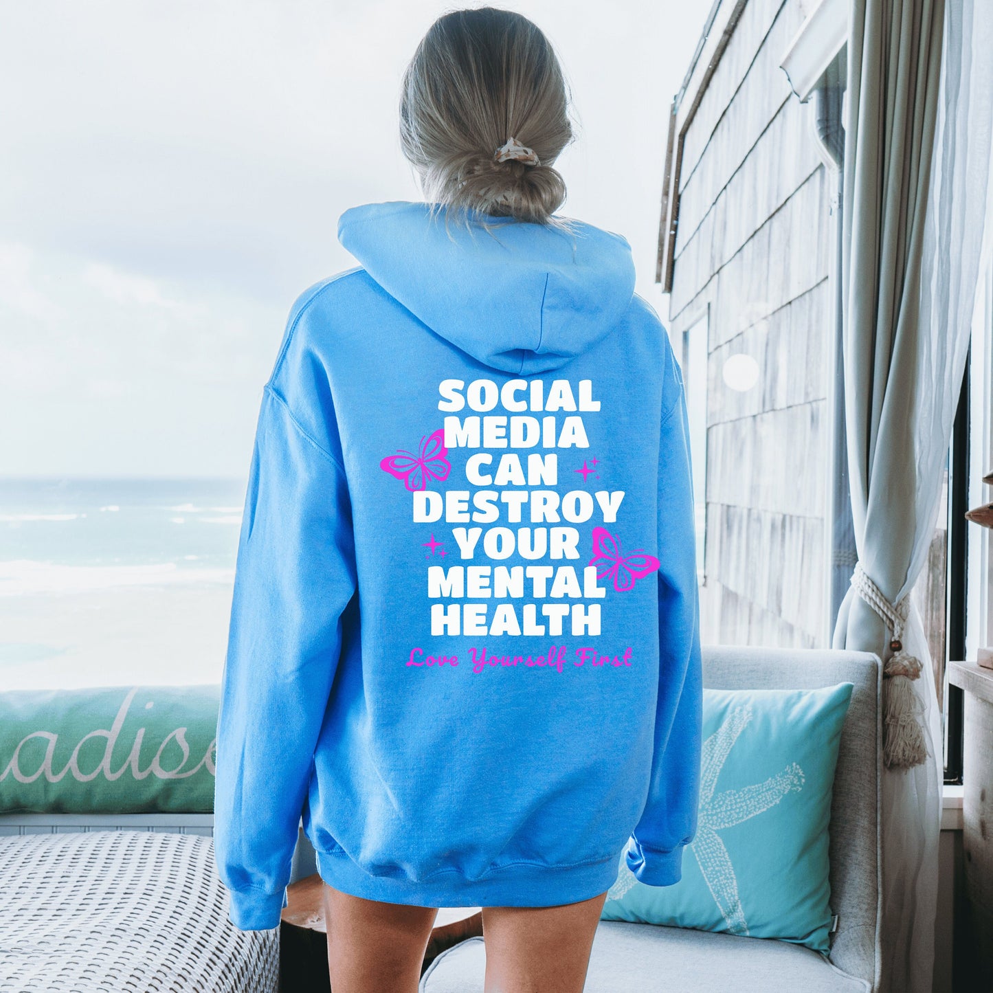 Aesthetic Trendy Sweatshirts Hoodies, VSCO Hoodie Gift, Words on Back Sweatshirt, Mental Health Hoodie, Tumblr Hoodie Oversized Sweater