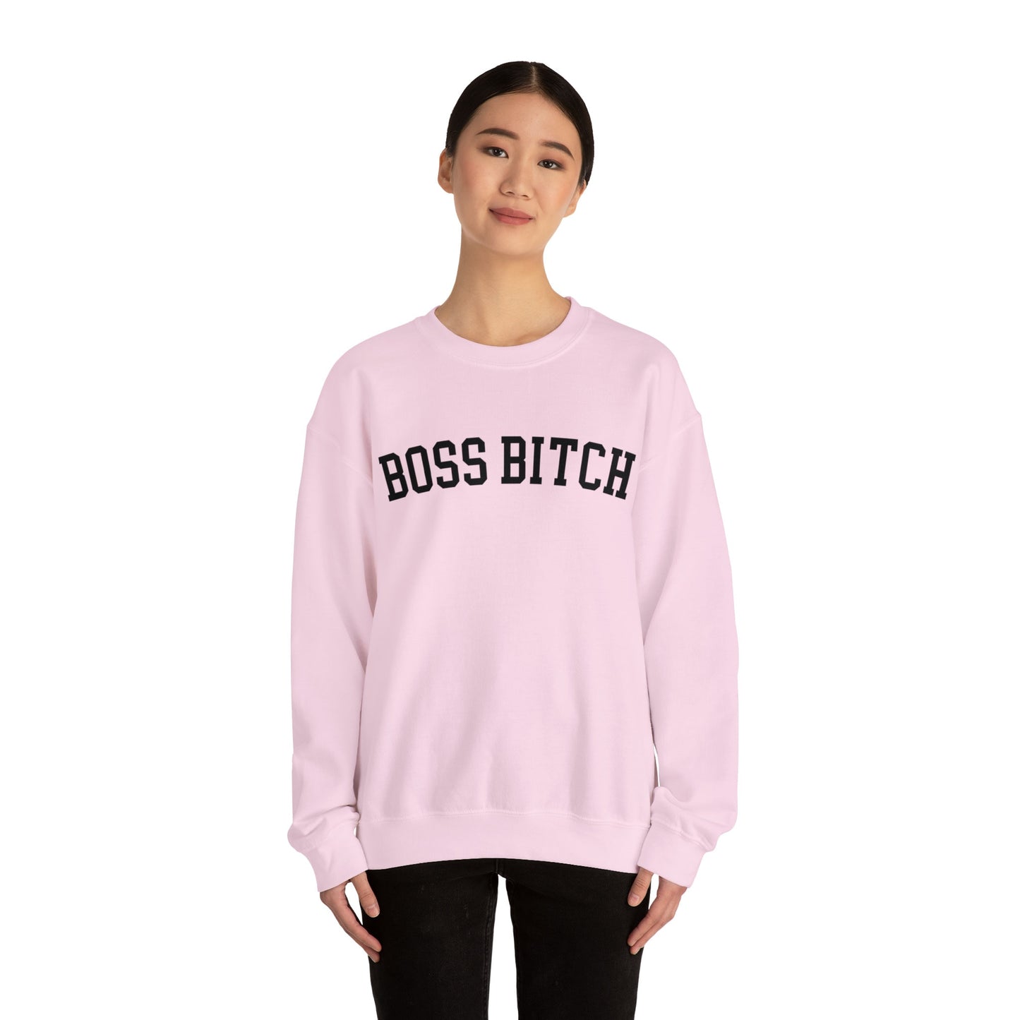 Boss Bitch Crewneck Sweatshirt, Trendy Oversized Sweatshirt, Aesthetics Sweatshirt, Mom Sweater, Letters College Varsity Gifted Pullover