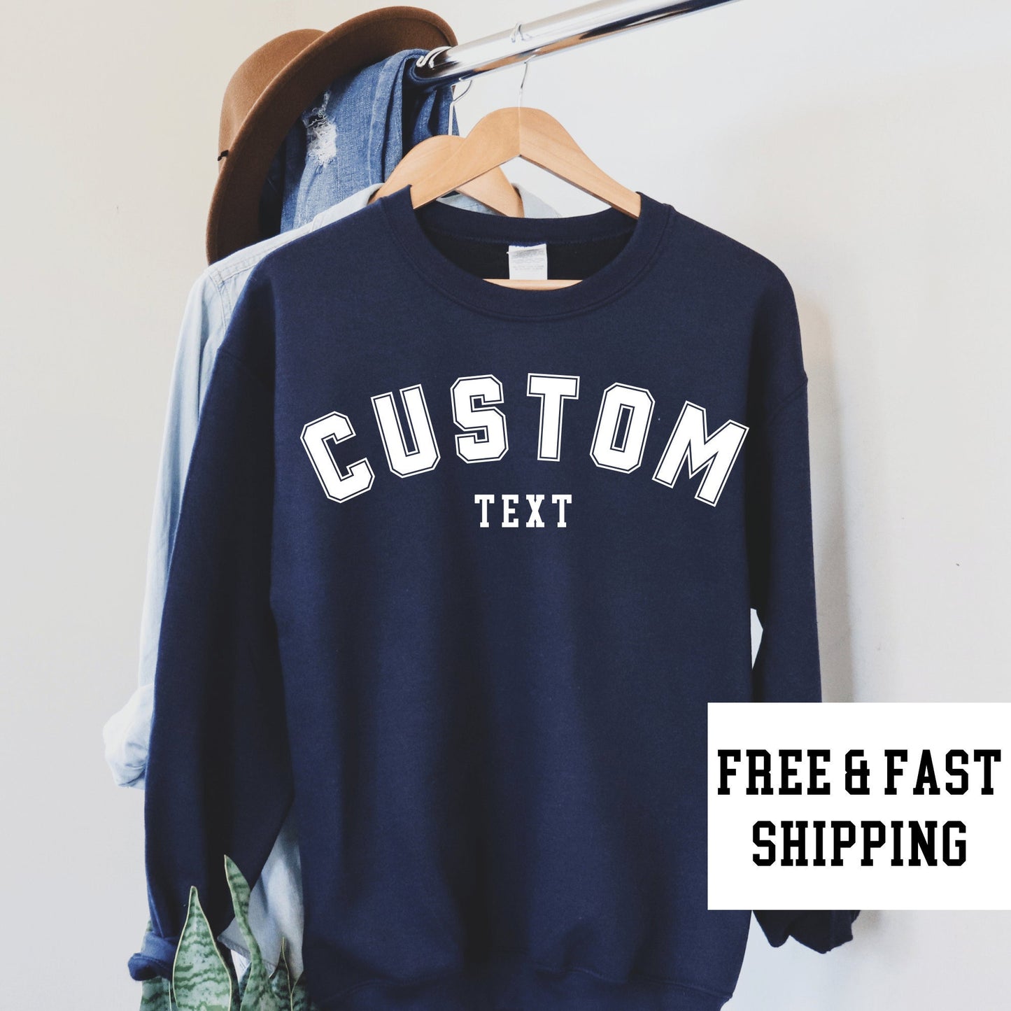 Custom Sweatshirt Custom Hoodie Customized Your Text College Sweatshirt Crewneck Personalized College Gifts For Her College Custom Apparel